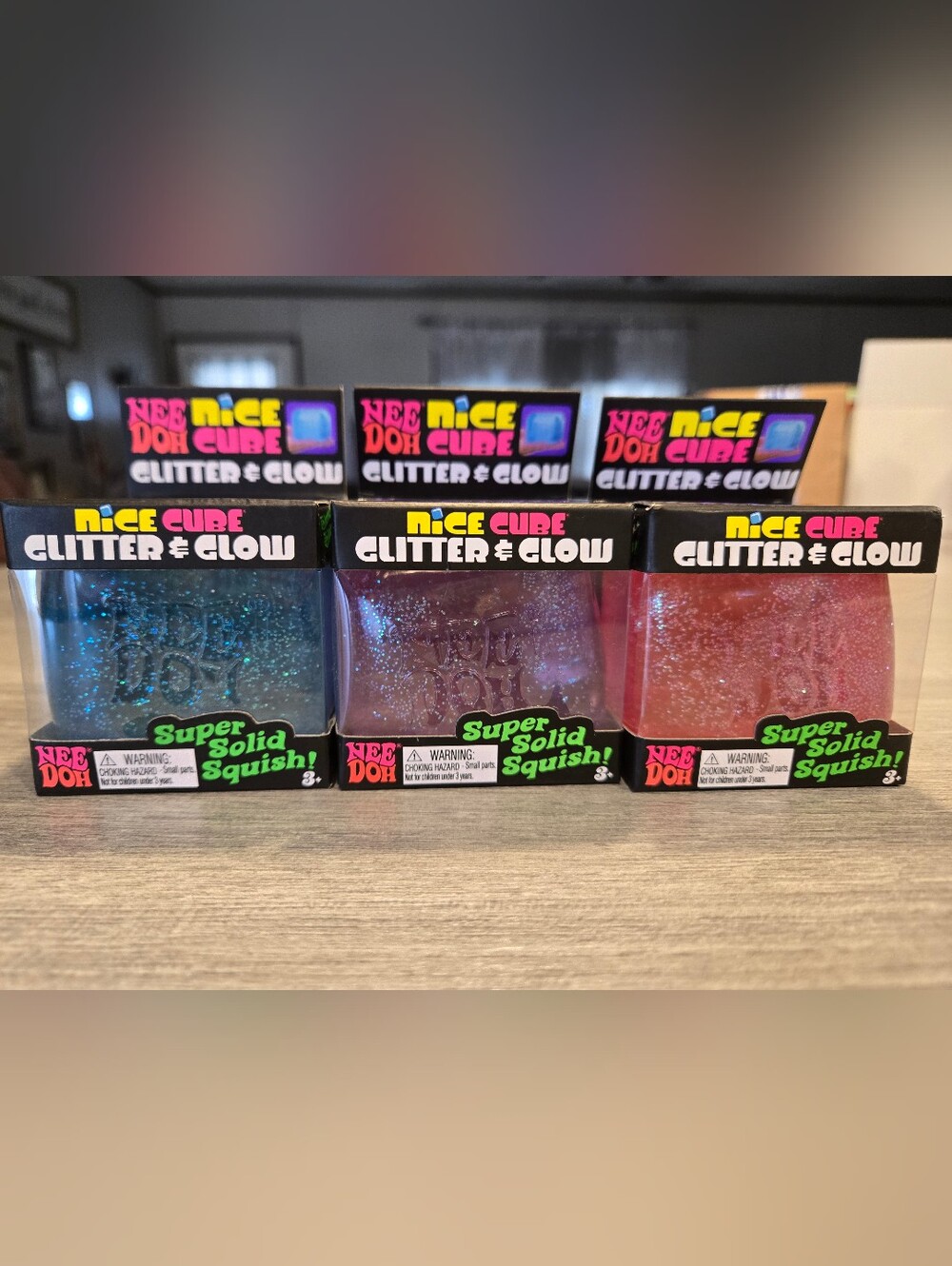 Nee Doh Nice Cube Glitter & Glow Set Of 3